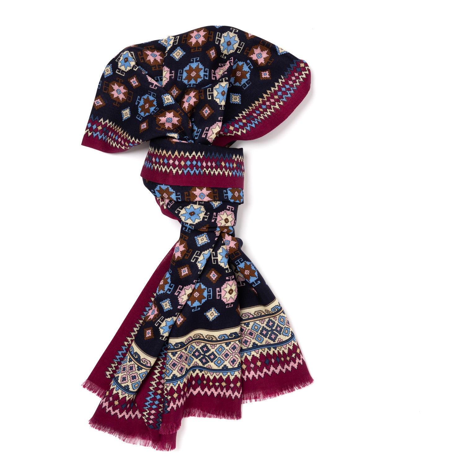 Tube Scarf "Vecchio Motivo" made from a fine English Wool Mix - handmade